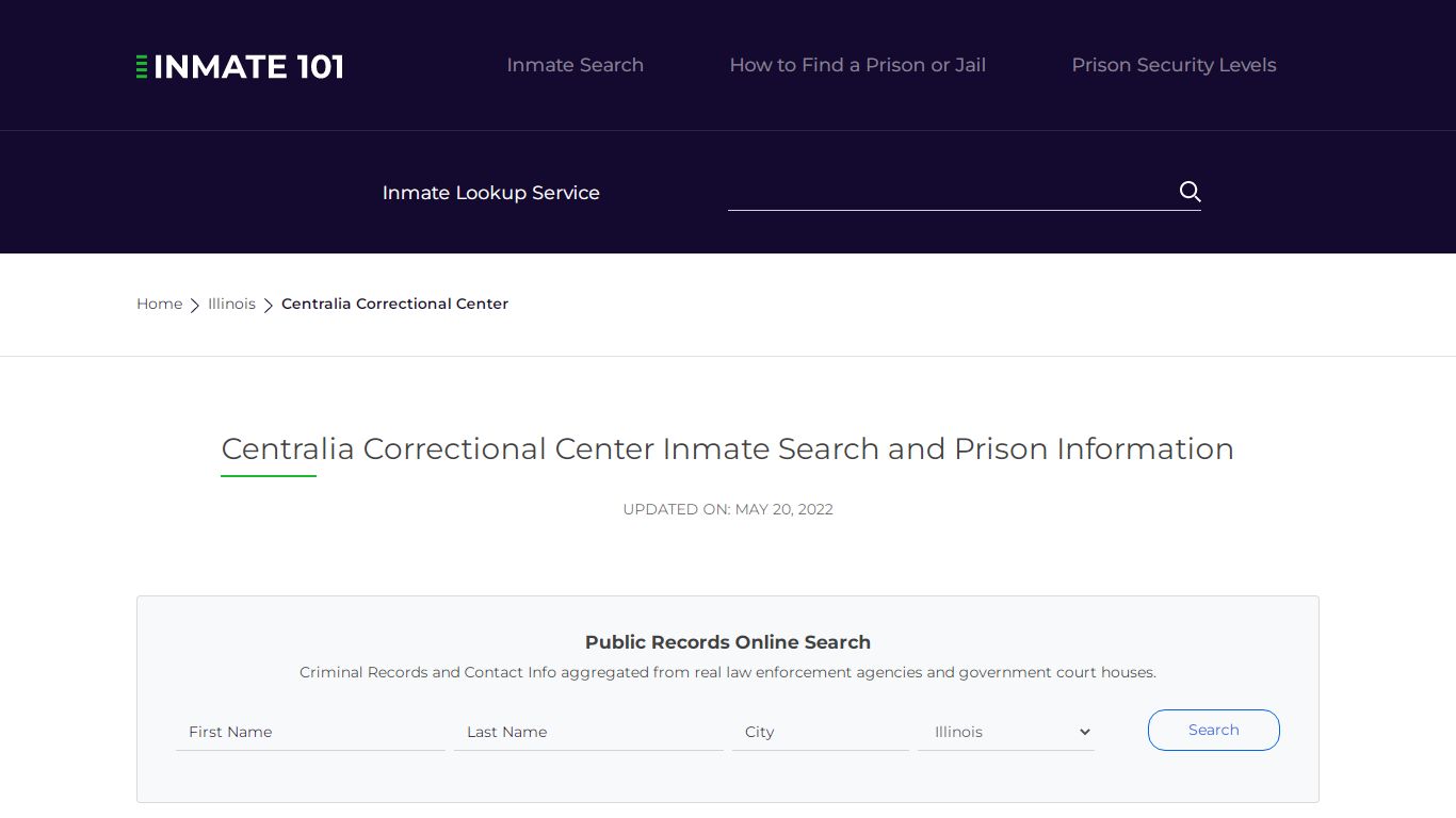 Centralia Correctional Center Inmate Search, Visitation ...